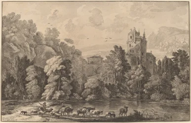 Vallée avec un vieux château, 1784, publié 1786