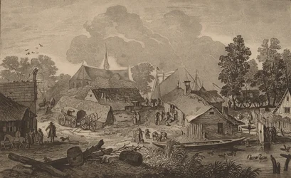 Village avec étang