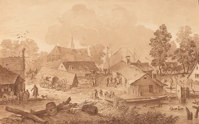 Village avec étang