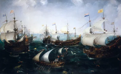 Défaite des Espagnols par Heemskerk à Gibraltar, 25 avril 1607 (vers 1619)