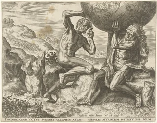 Hercule porte le globe pour Atlas - Les Travaux d
