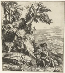 Paysage avec Jérôme lisant