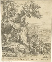 Paysage avec Jérôme lisant
