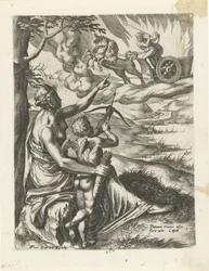 Vénus ordonne à Cupidon de percer le cœur de Pluton avec une flèche