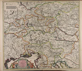 Ducatus Stiriae et Carintiae Carniolae Cilleiae que comitatus nova tabula que et pars est meridionalior circuli Austriaci