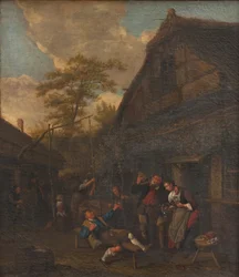 Paysans devant une auberge
