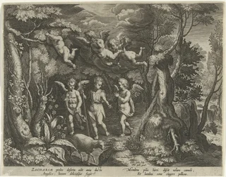 Jean-Baptiste accompagné par des anges entrant dans le désert (série La vie de Jean-Baptiste)