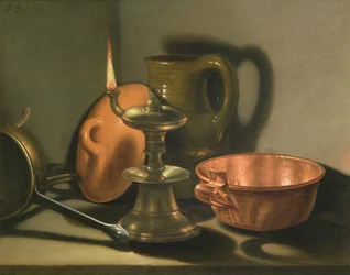 Nature morte avec une lampe à huile