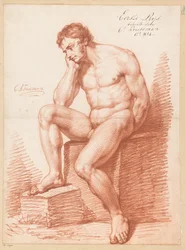 Nu masculin assis, vu de face (1er prix 1814)