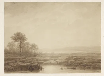 Paysage avec rochers près de l