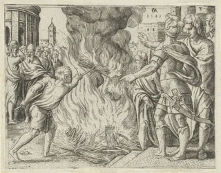 Les Philistins brûlent la femme et le beau-père de Samson