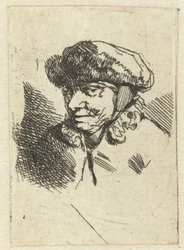 Vieille femme avec un bonnet de fourrure