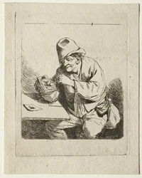 Paysans allumant sa pipe, milieu des années 1600