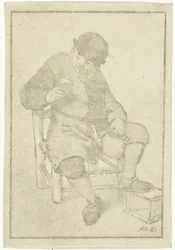 Paysanne assise avec une cruche