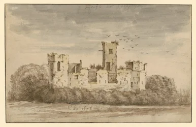 Ruines de château, envahies par d