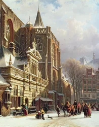 Vue de la Hoofdwacht et de la Grote Kerk, Zwolle