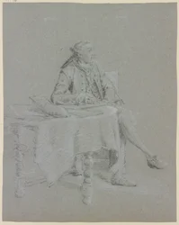 Cavalier assis à table