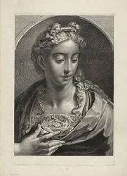 Athéna, du Cabinet Reynst ; Variarum imaginum a celeberrimis artificibus pictarum Caelaturae (Cabinet Reynst : Gravures de diverses images peintes par des artistes célèbres)
