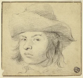 Buste de jeune homme avec chapeau