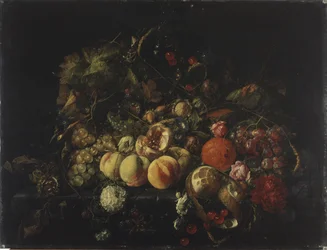 Nature morte avec fleurs et fruits