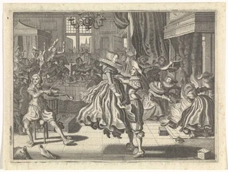 Groupe dansant dans une auberge