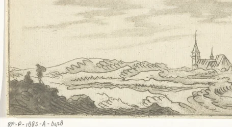 Paysage de dunes avec une église