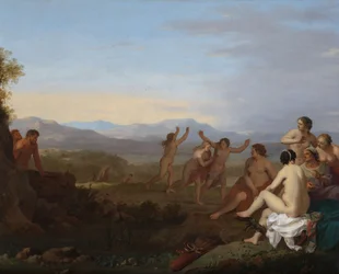 Satyres espionnant des nymphes