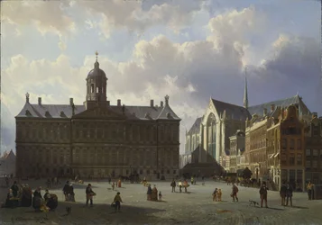 Place du Dam avec le Palais Royal, Amsterdam, 1855