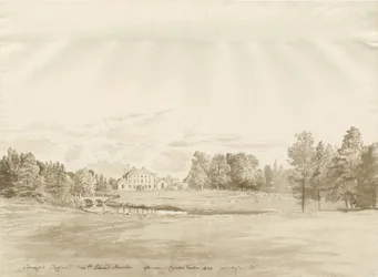 Somerford Hall : dessin à la sépia