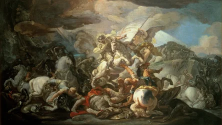 La bataille légendaire de Clavijo, au cours de laquelle le roi asturien Ramiro Ier (791-850) vainquit les musulmans avec l