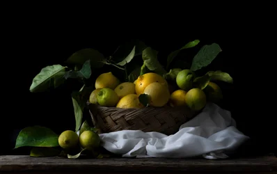 Panier rustique à citrons