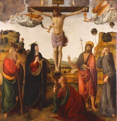 La Crucifixion avec la Vierge, les saints Jean-Baptiste, Marie-Madeleine, André et François, 1503