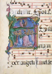 Enluminure de manuscrit avec l
