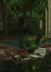 Oasis tropicale au bord de la piscine