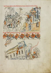 Les Tartares portant la tête de Heinrich devant le château de Liegnitz ; Sainte Hedwige voyant en rêve l