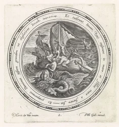 Jonas jeté par-dessus bord par les marins (Histoire de Jonas)