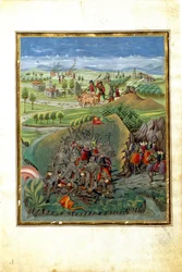 Influence de la planète Mars : scène de guerre (miniature, vers 1470)