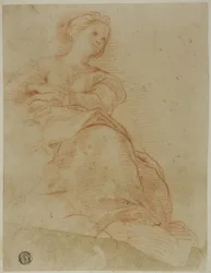 Femme Assise sur des Nuages