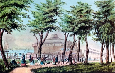 Castle Garden depuis la Batterie, New York, 1848