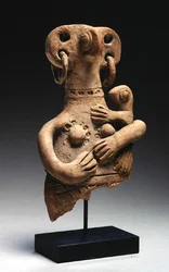 Figure tenant un enfant, Âge du bronze tardif, c.1300 av. J.-C.