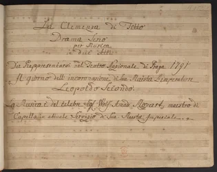 Page de titre de la partition La Clémence de Titus