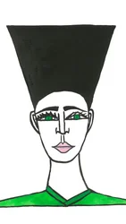 Afro Hair, 2024 (plume et peinture sur papier)