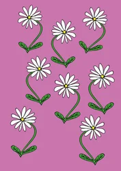 Fond rose répétitif de marguerites (numérique)