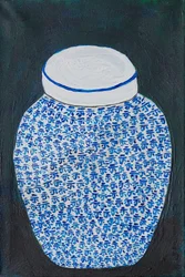 Pot à gingembre bleu et blanc