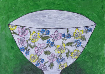 Bol à motifs floraux colorés