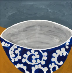 Motif élégant de bol bleu