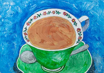 Tasse à thé à motifs floraux