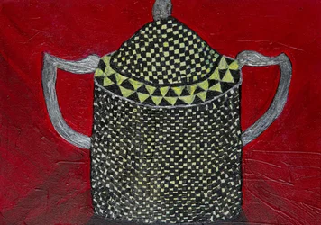 Nature morte avec théière géométrique
