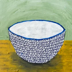 Bol bleu à motifs