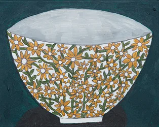 Bol floral aux couleurs vives